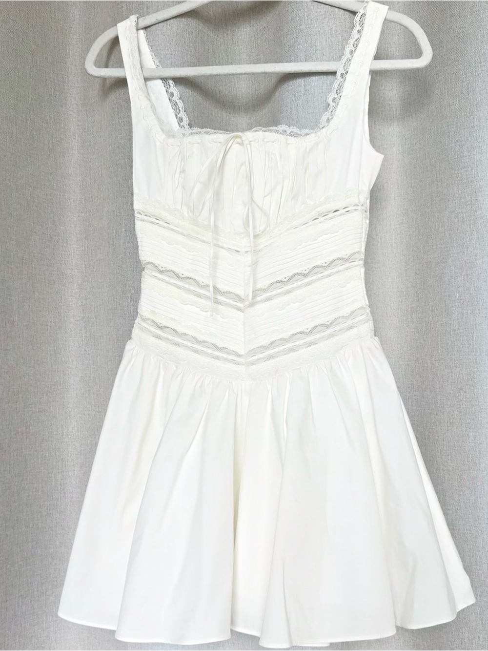 House of CB Cream Mini Dress with Lace Bodice - Picture 3 of 13
